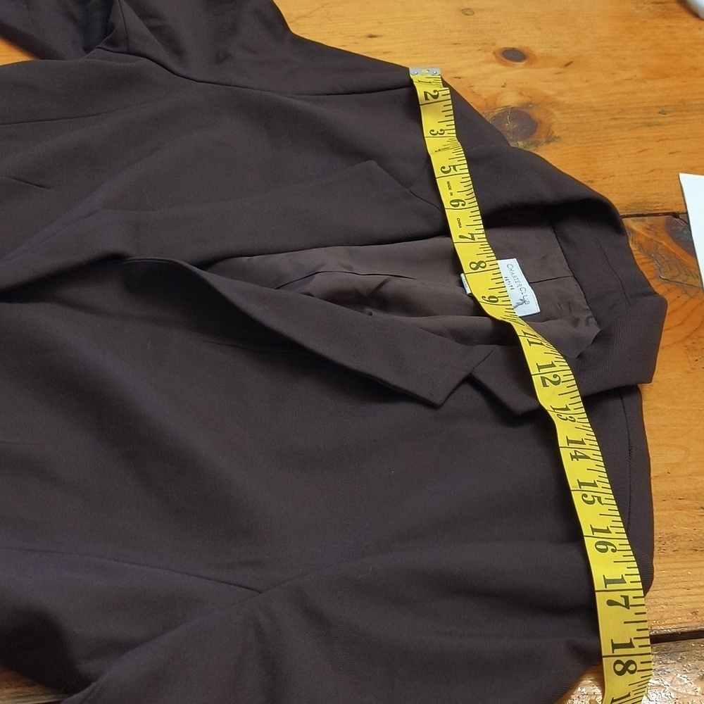 Trendy Chocolate Color Blazer Formal Pockets Size 8 Petite Capsule Wardrobe - Picture 10 of 12